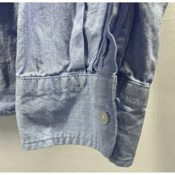 Talbots Women's Blouse Top Size XL Button Up Long Sleeve Blue 100% Cotton Office - Picture 4 of 7